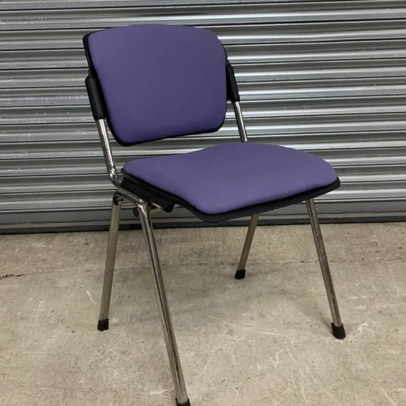 Purple Meeting Room Chair with Chrome Cantilever Legs