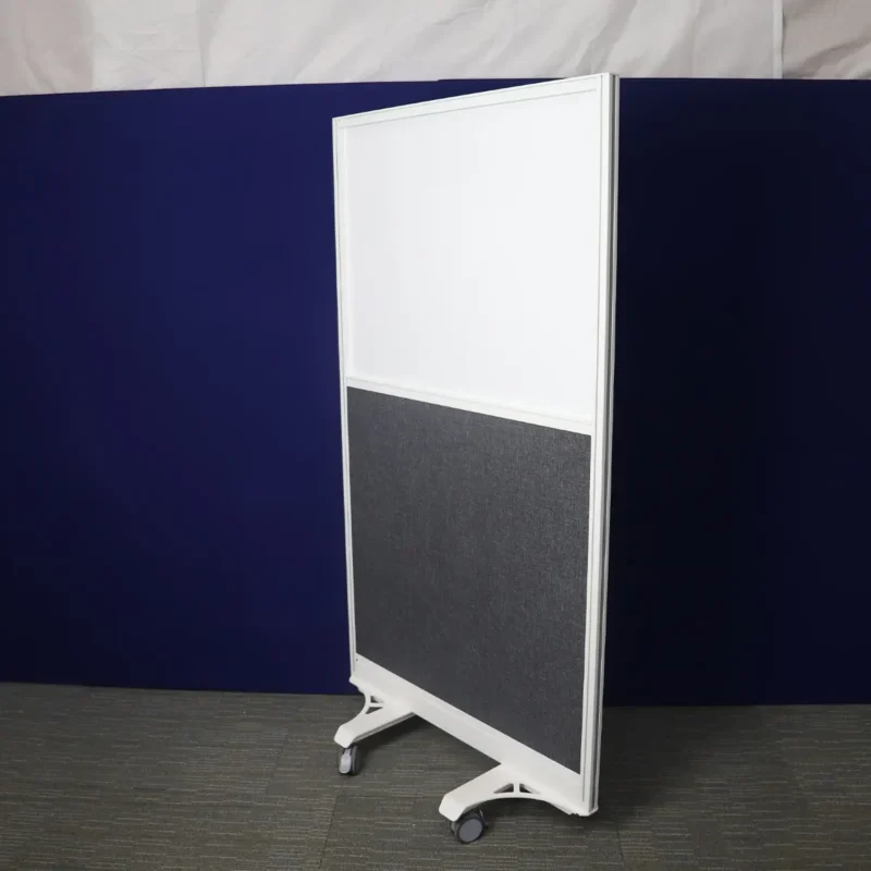 Free Standing Dry-Wipe White Board Partition on Wheels