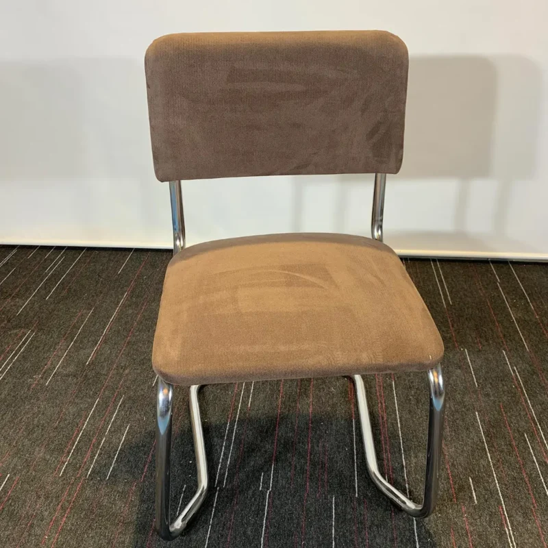 Stacking Meeting Chair Brown with Chrome Legs