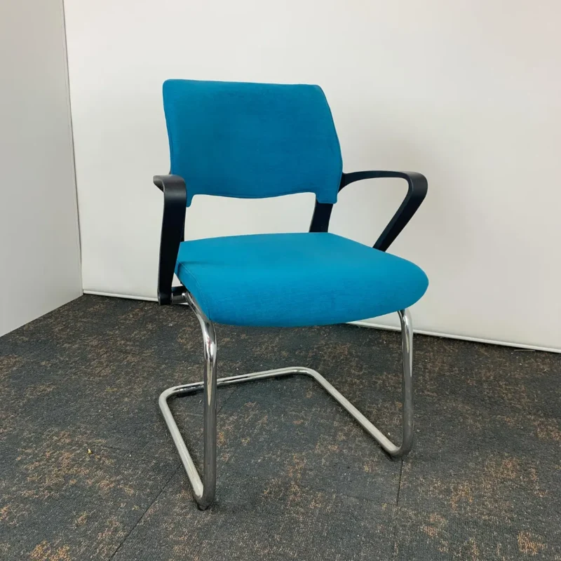 Teal Cantilever Meeting Chair With Arms