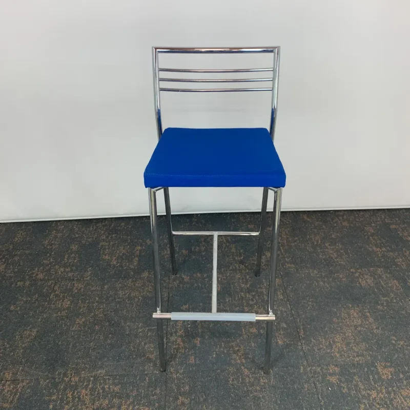 Nowystyl Blue Stool with Chrome Legs