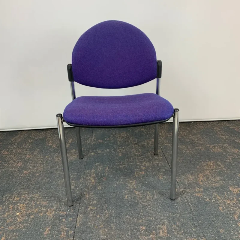 Purple Meeting Chair with Chrome Legs