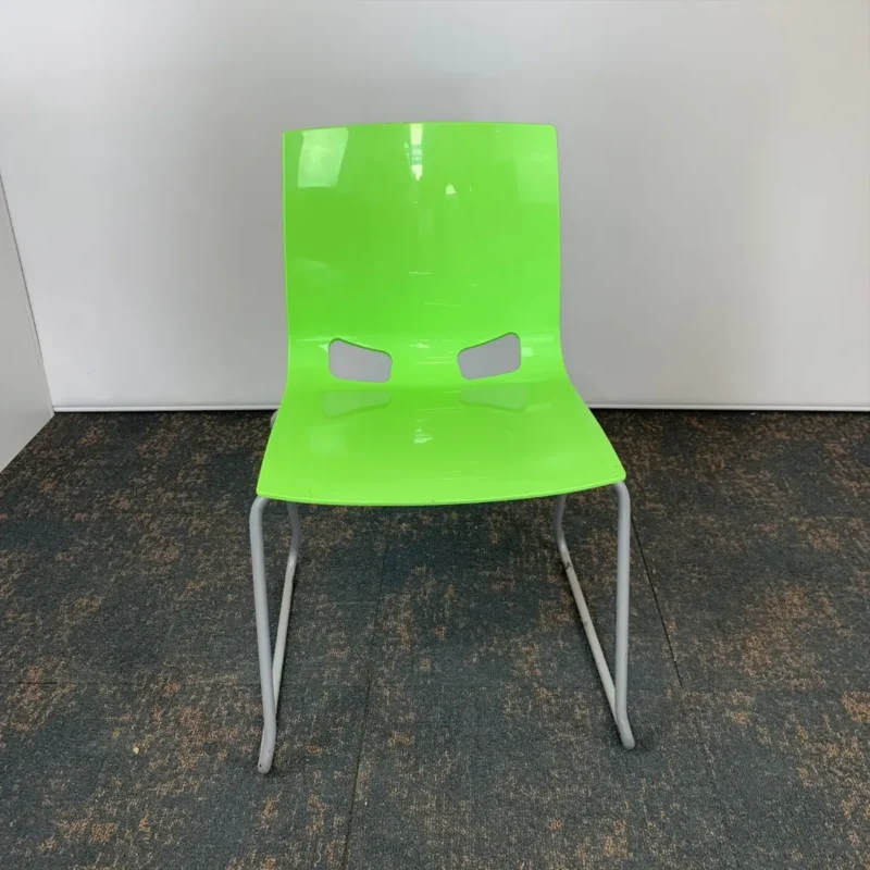 Lime Green Meeting Chair with Grey Frame Legs