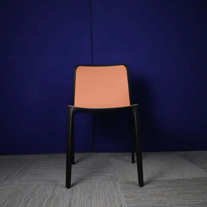 Orange Melamine Meeting Chair with Black Legs