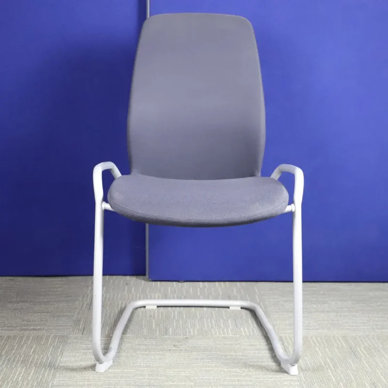 Dark Grey Meeting Chair with Silver Cantilever Legs