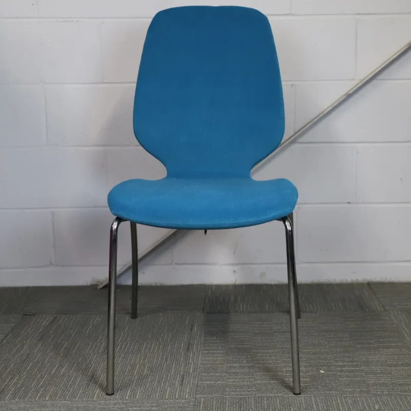 Teal Meeting Chair with Chrome Legs