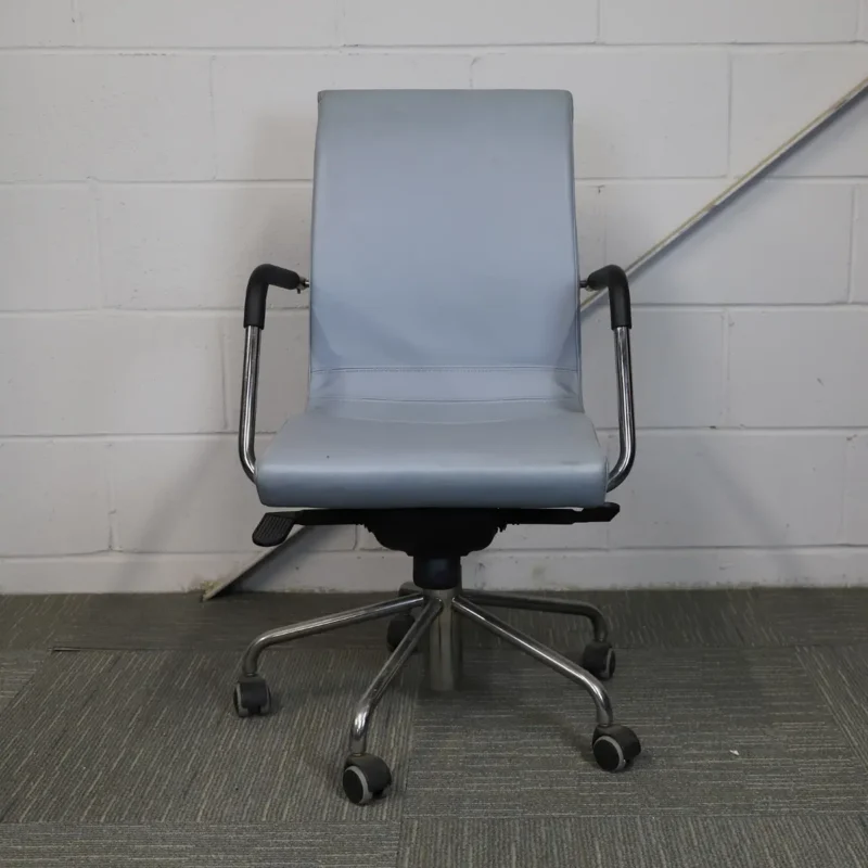 Grey Faux Leather Meeting Chair