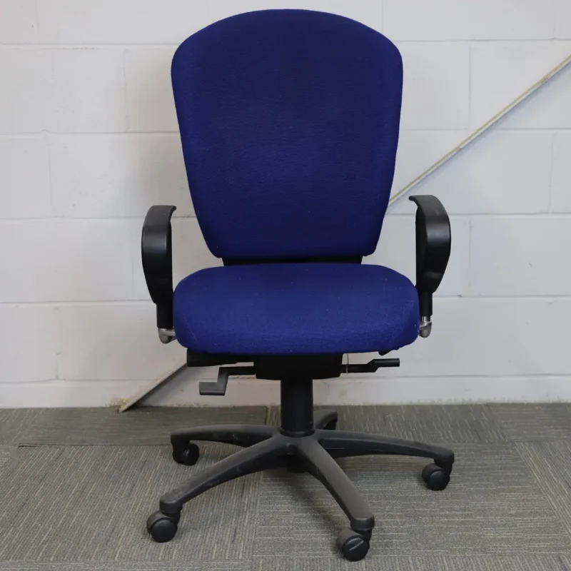 Dark Blue Operators Chair With Arms