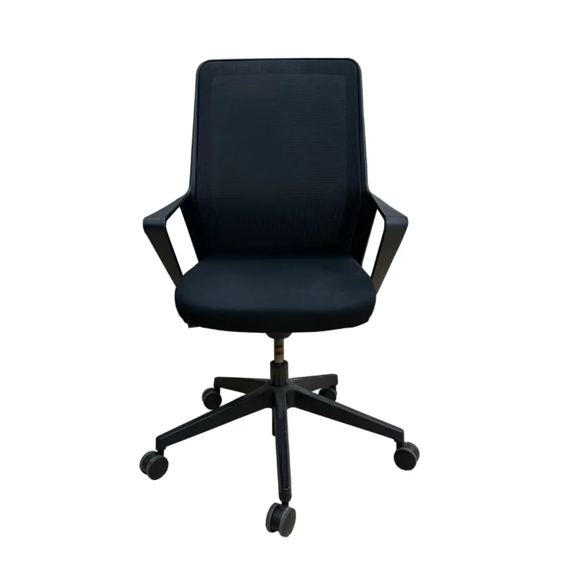 Verco Black Mesh Back Task Chair with High Back, Gas Lift, Back Tilt and Black Star Base with Casters