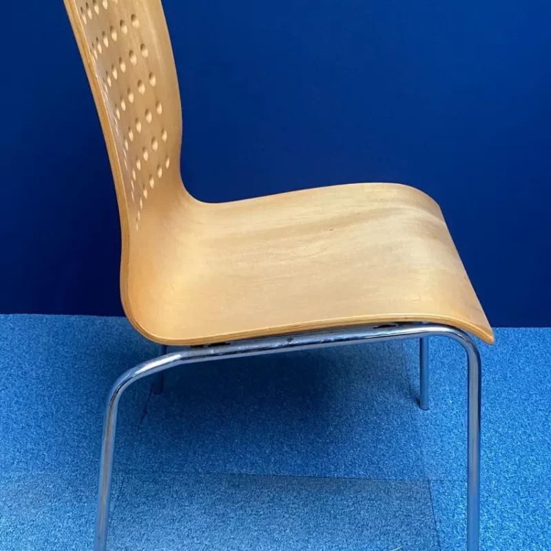 Wooden Meeting Chair Chrome Legs