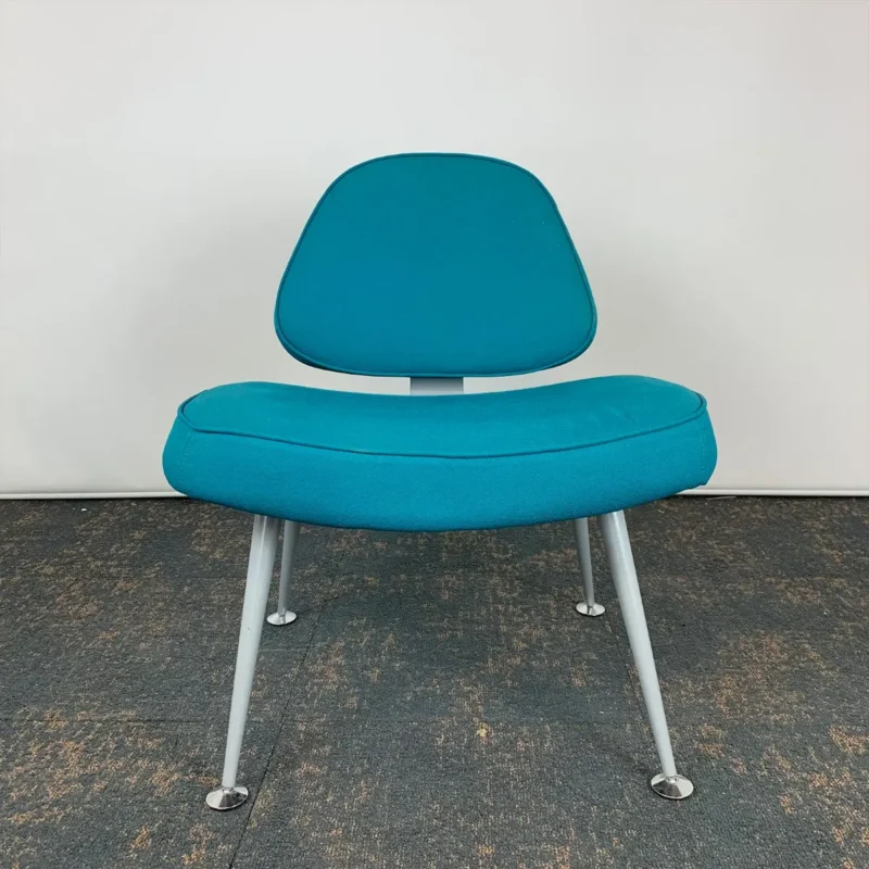 Teal Reception Chair with Grey Legs