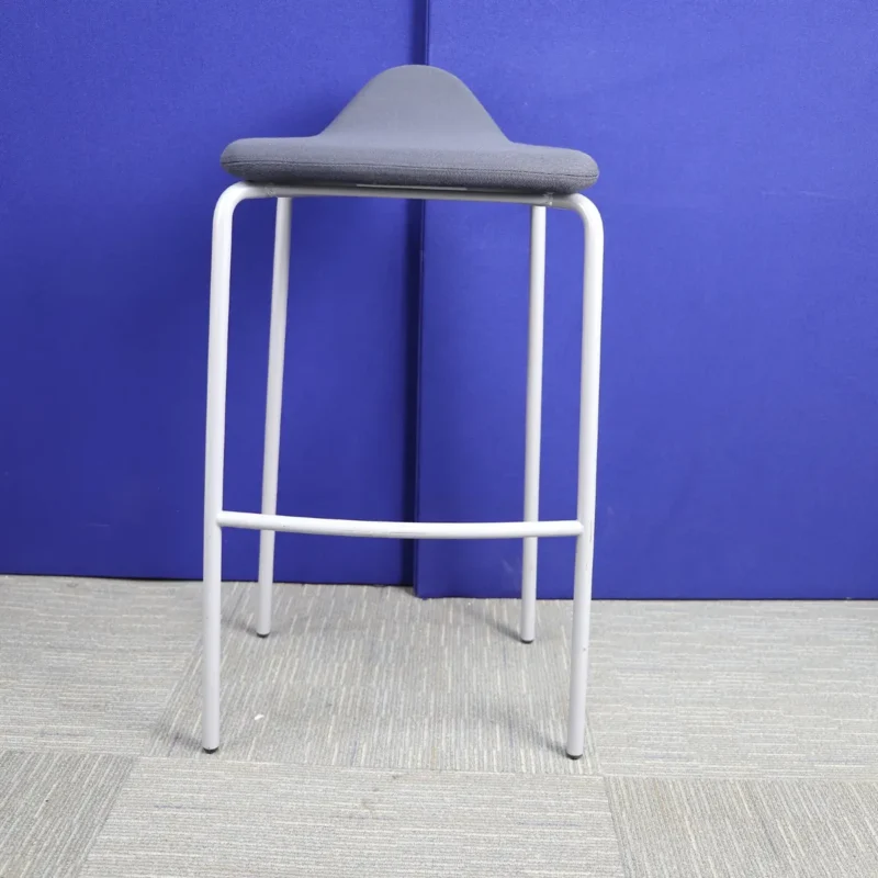 Materia Charcoal Fabric Stool with Grey Legs