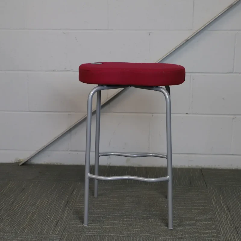 Kinnarps Magenta Fabric Stool with Silver Legs