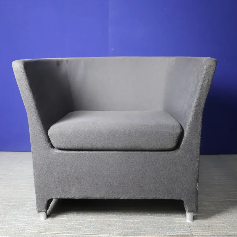 Dark Grey Reception Tub Chair with Silver Legs