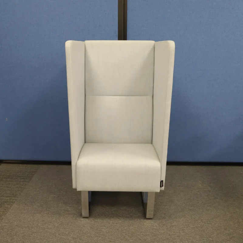 Transcal Blue Fleck Single Person High Back Pod Seat with Chrome Frame Legs