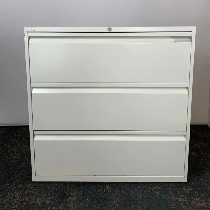 3 Drawer White Side Filer
