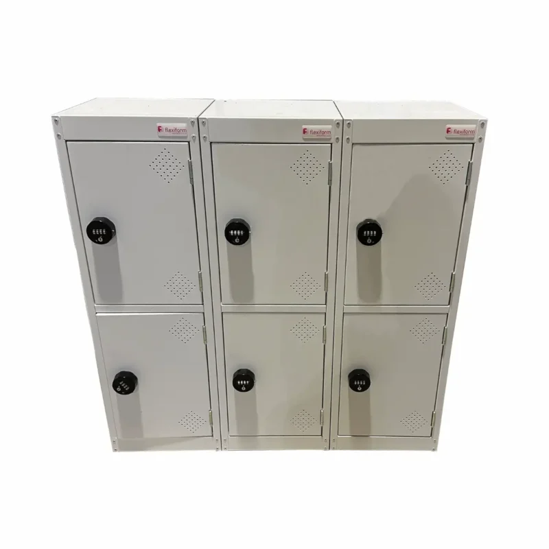 Flexiform 2 Door White Lockers with Combi Locks
