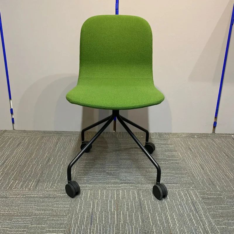 Materia Forest green 5 star base task chair with fixed arms