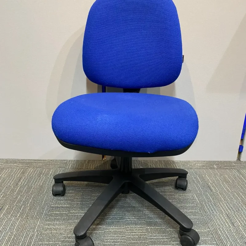 Verco Task chair with gas lift, back rake and manual adjustable back in Cobalt blue