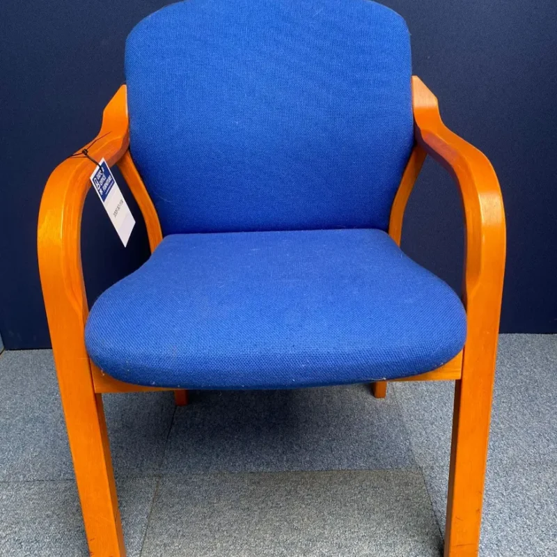 Blue Meeting / Reception Chairs with Wooden Arms