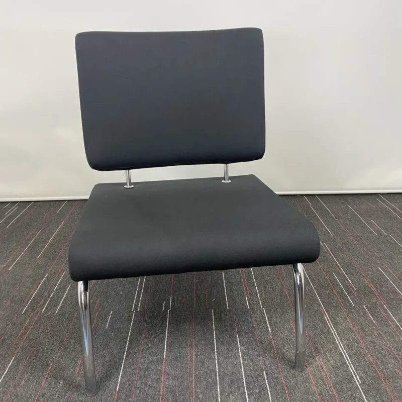 Charcoal Visitors Chair with Chrome Legs