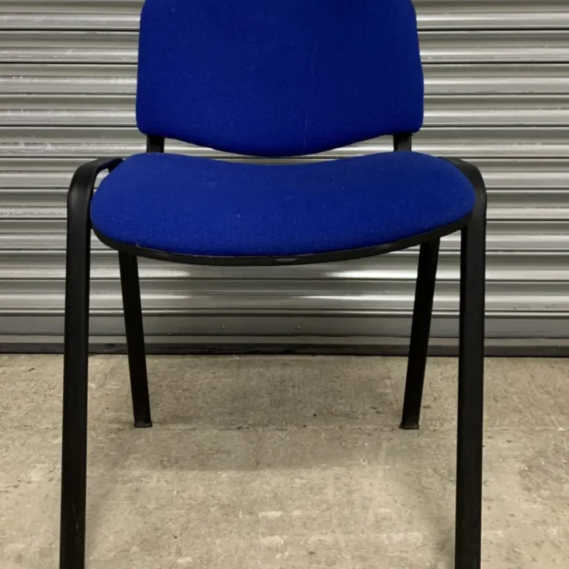 Blue Stacking Meeting Chair Black Frames