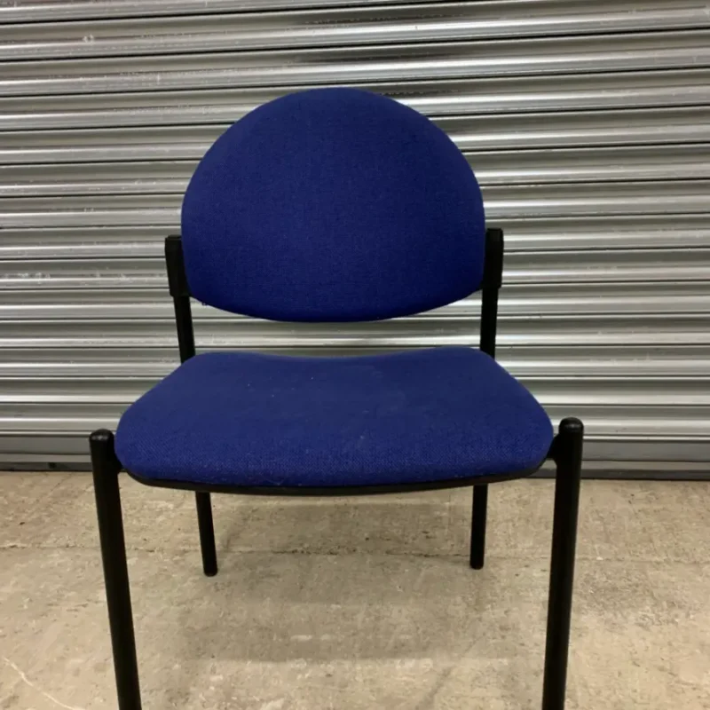 Blue Stacking Meeting Chair Black Frames