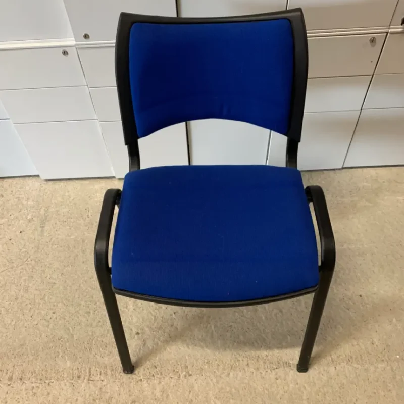 Blue Stacking Meeting Chair Black Frames