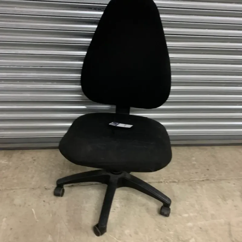 Black Fabric Operators Chair with Gas Lift, Back & Knee Tilt, Ratchet Back