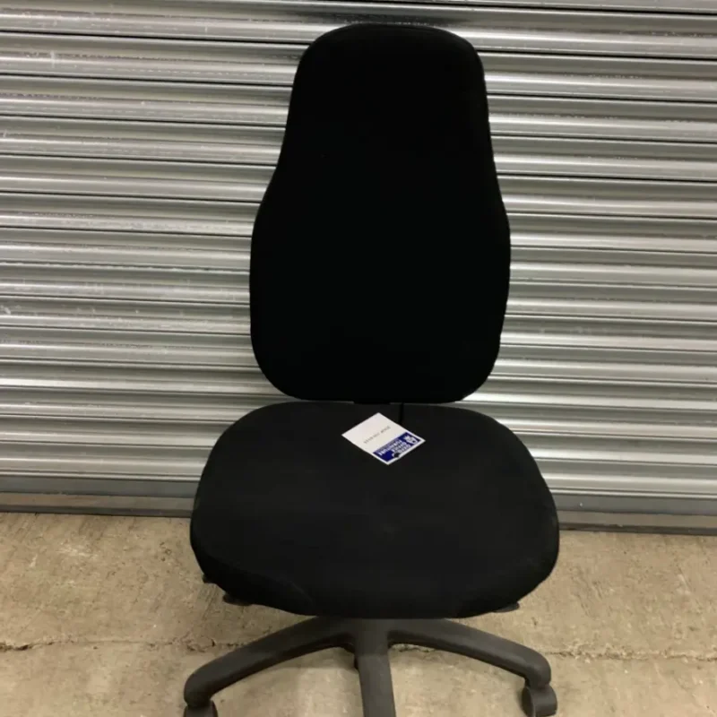 Black Operators Chair with 5 Star Base, Gas Lift, , Back And Knee Tilt, ratchet back