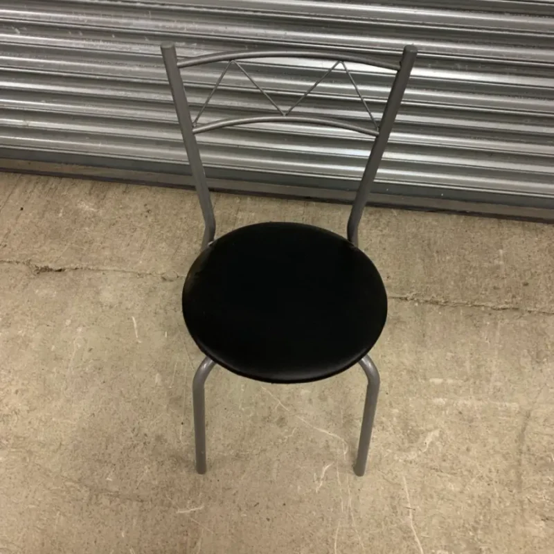 Black Bistro Chair with Grey Metal Frame