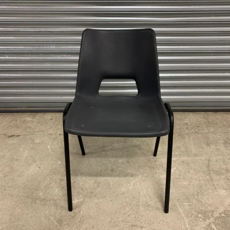 Grey Polyprop Chair with Black Metal Legs Stacking - ideal site office chair