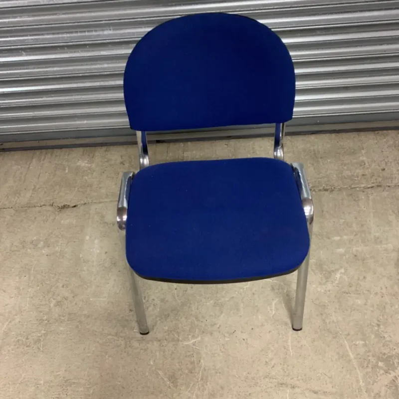 Blue Stacking Meeting Chair Chrome Legs