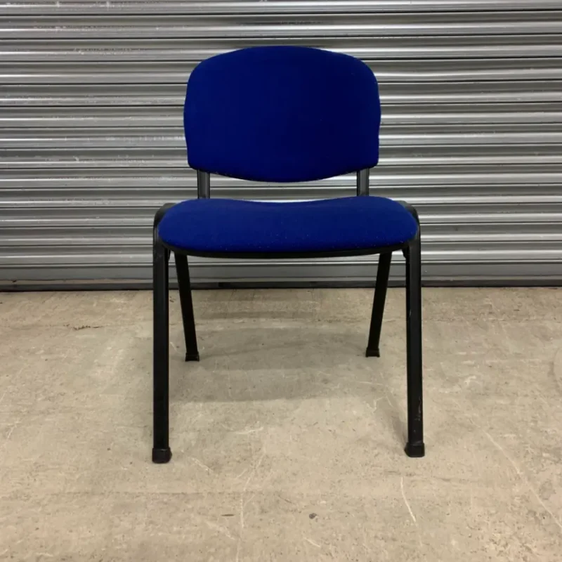 Blue Stacking Meeting Chair Black Frames