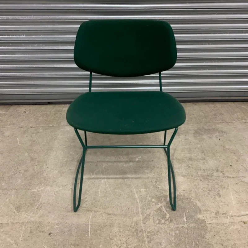Green Meeting Chair with Metal Legs
