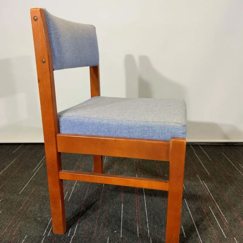 Light Blue Meeting Chair with Cherry Legs