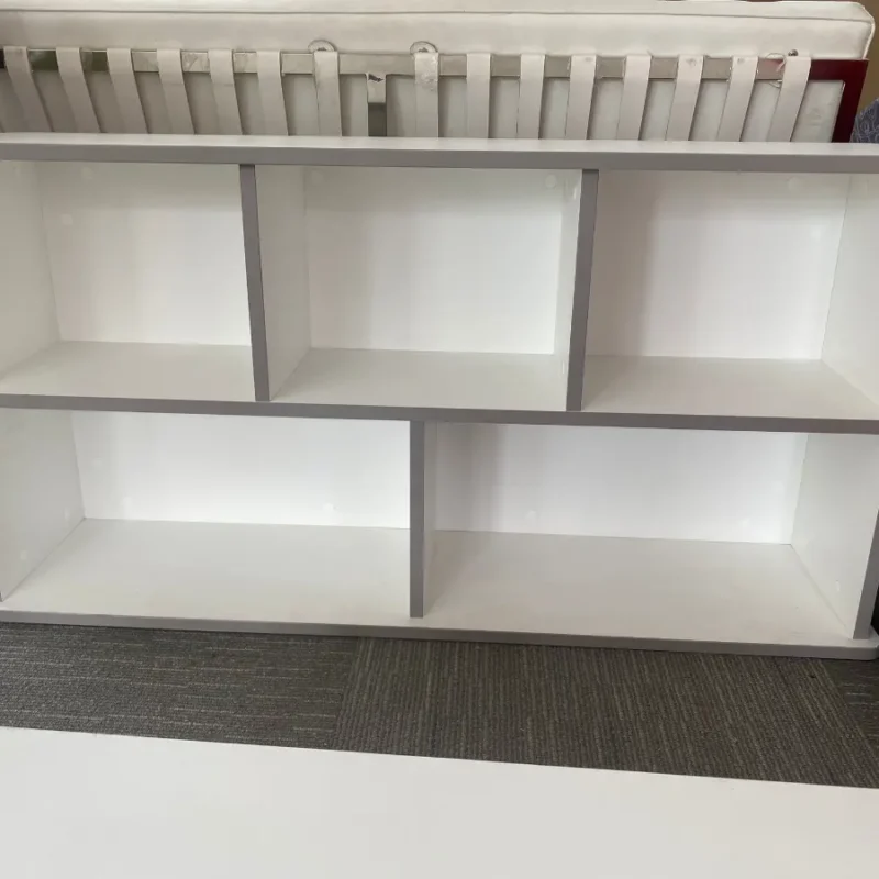 White & Grey Edged Shelf Storage Unit Bookcase