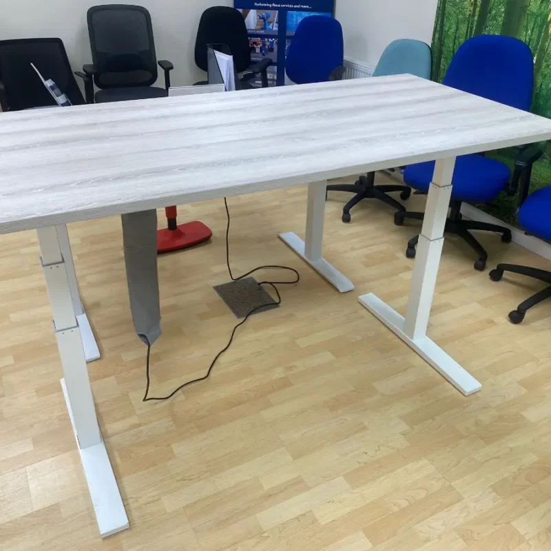 Height Adjustable Electric Desk Dual Motor Classic Ash Desk Top 1600 (Sit Stand Desk)
