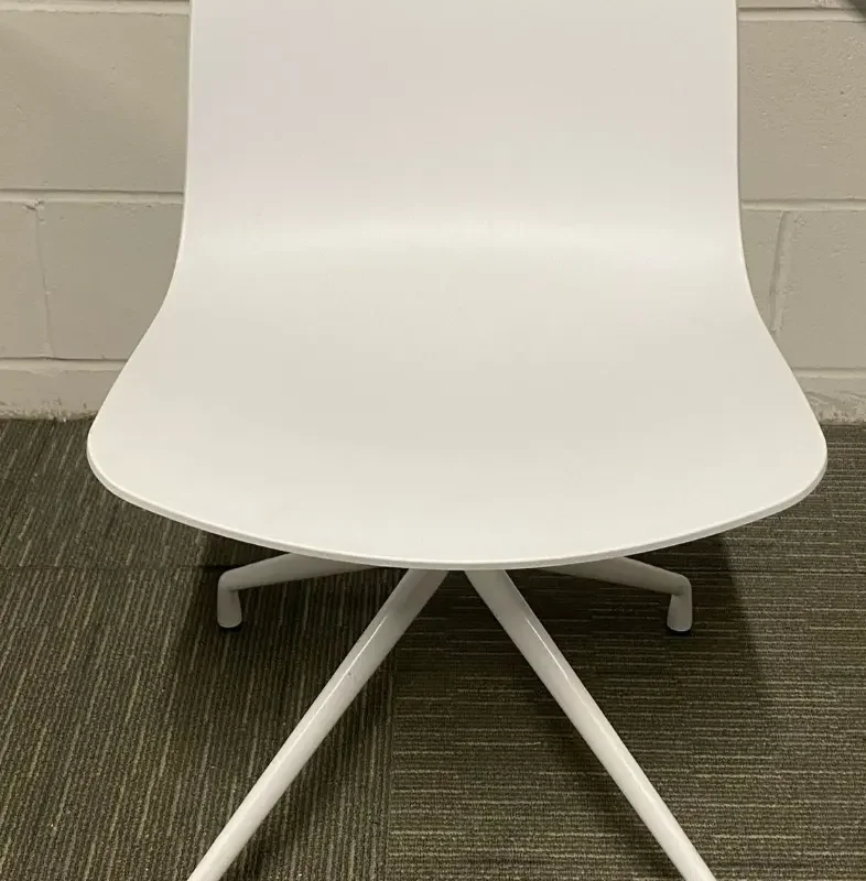 White Polly Fixed Meeting Chair Four Star Base