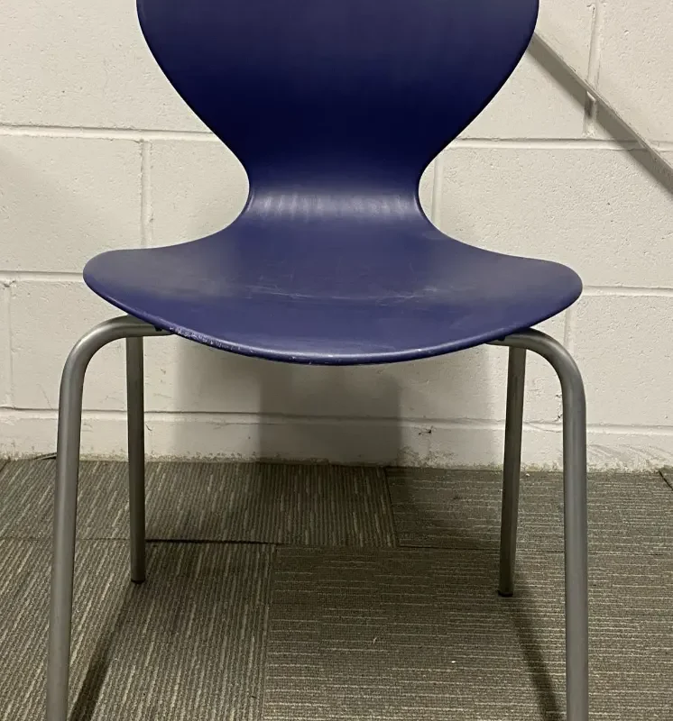 Dark Purple Bistro Chair Chrome Legs stacking