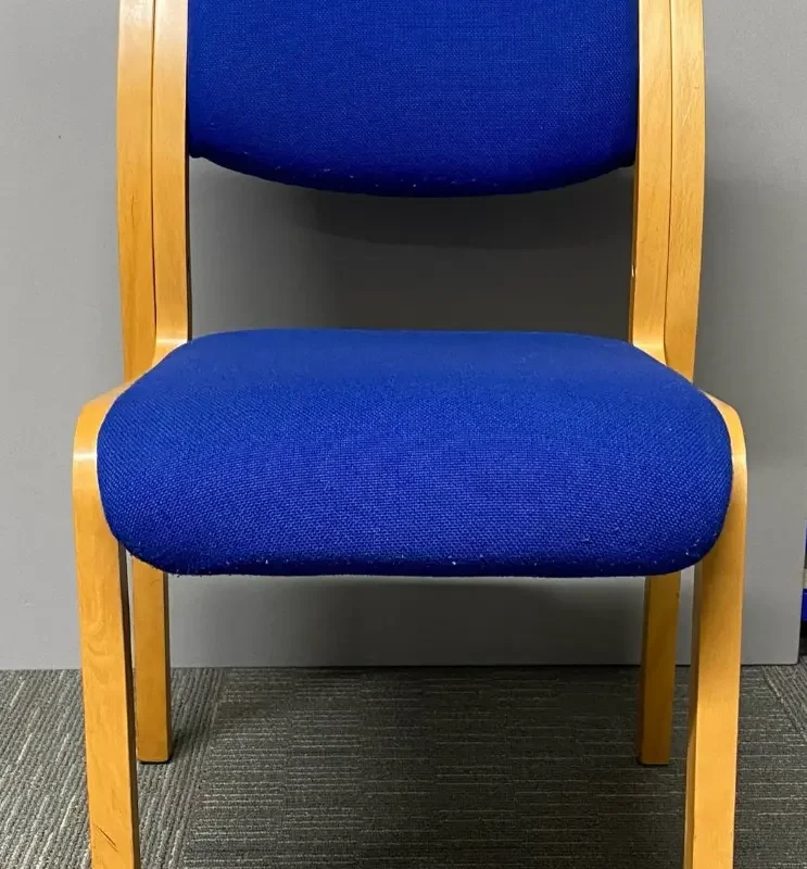 Blue Wooden Meeting Chair Stacking