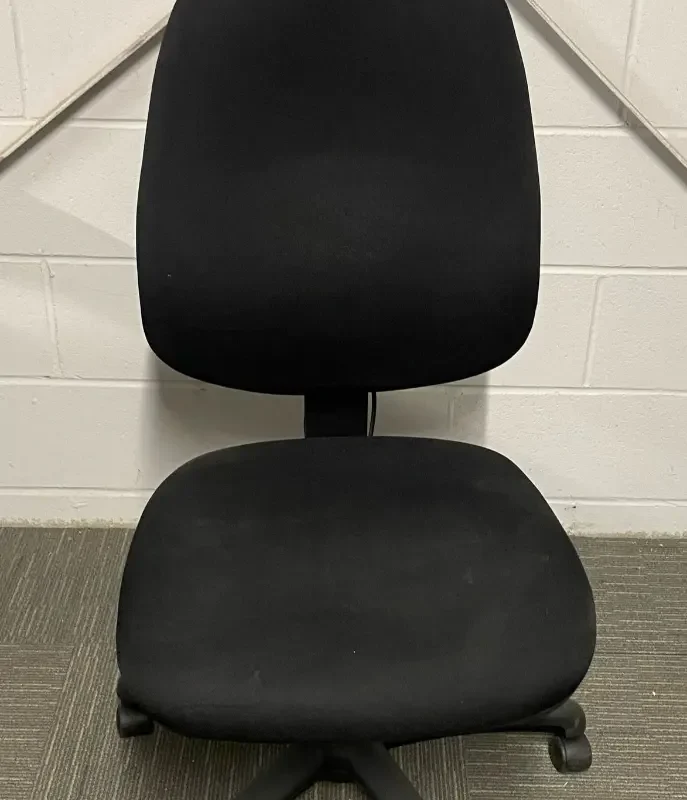 Black Operators Chair Fully Loaded Gas Lift Back Rack Ratchet Back Lumber Punch Seat Slide Five Star Base