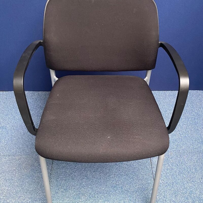 Black Verco Meeting Fabric Seat Grey Metal Legs Stacking